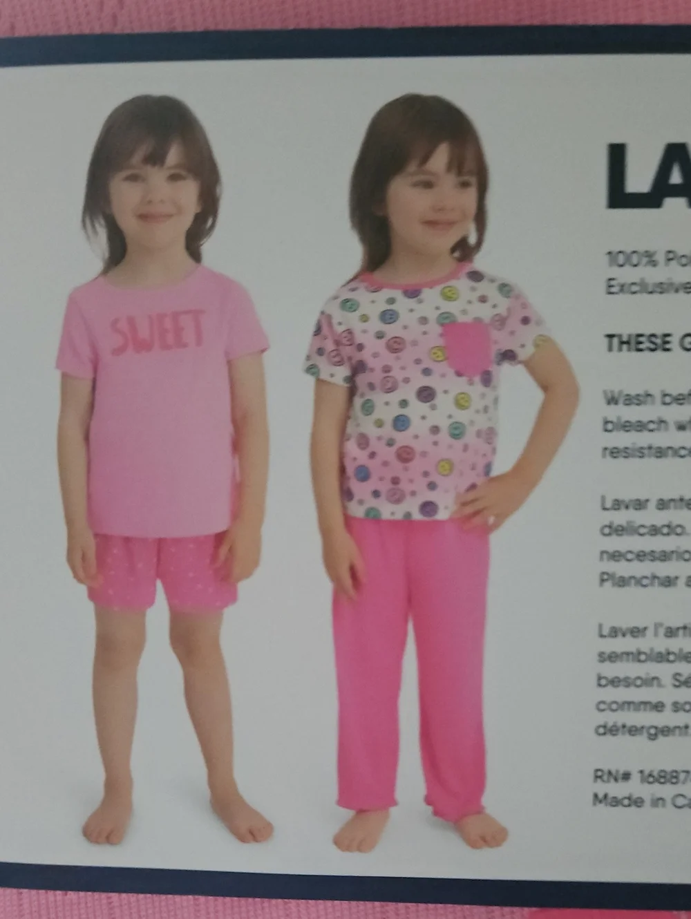 Lands' End Kids' 4-Piece Pink Sleep Set - 3T